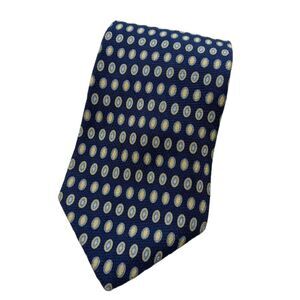 SAVILE ROW Blue & White Tie Silk Necktie 4 X 57